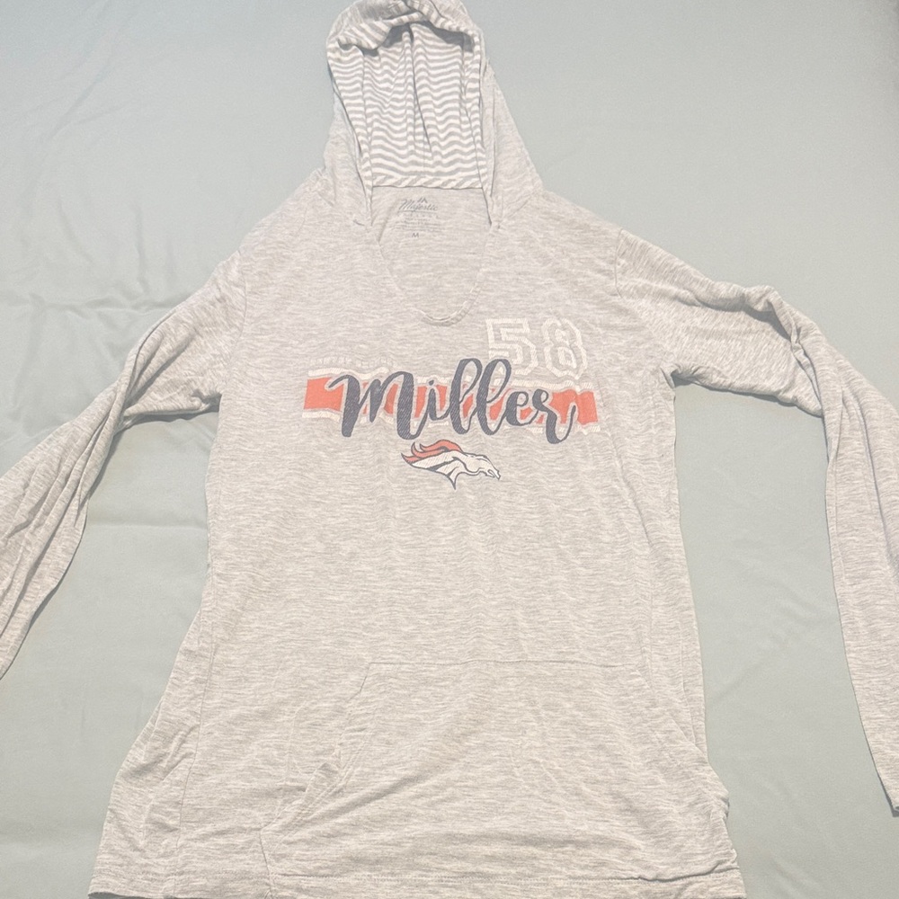 Denver Broncos Gray Striped Hoodie
